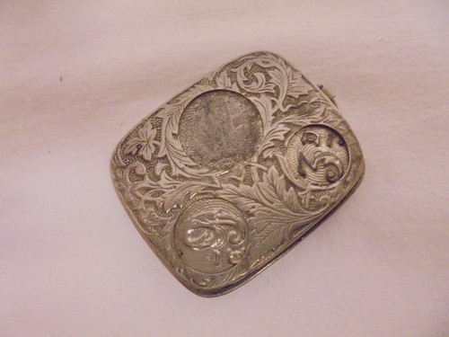 Vintage Antique Nickel Plated Spring Loaded Pocket Pre-Decimal Coin Holder