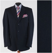 Mens Dark Blue Blazer 44L UK Size 4YOU Trevira Sport Coat Jacket
