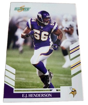 2007 Score #68 E.J. Henderson Minnesota Vikings NFL Football Card (P0