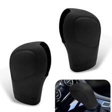 Car Gear Shift Knob Head Cover, Elastic Silicone Auto Automatic 2 PCS Black