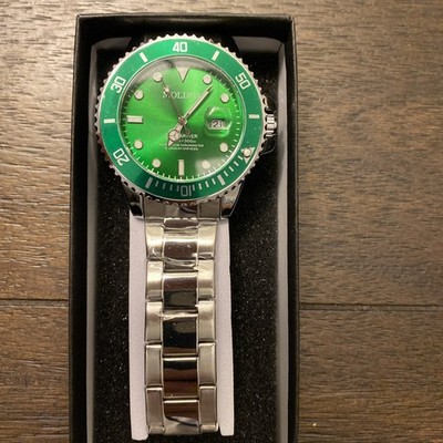 NIB Men s Moldoa Submariner Automatic Wristwatch SS Band Heavy Made Display Back