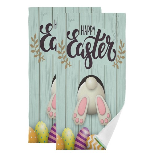 Happy Easter Day Bunny Tail Hand Bath Towel Highly Absorbent Soft Hanging Tow...