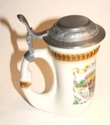 Ceramic beer stein with lid - Lovely unusual piece.