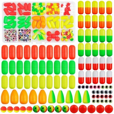 Pompano Rigs Floats Beads Kit, 155pcs Foam Snell Floats Fishing Bobbers Makin...