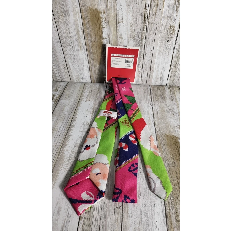 Conjunto Blazer y Corbata Holiday Time Para Hombre XL/2XL Santa Navidad Neón Suéter Foto 4 de 4