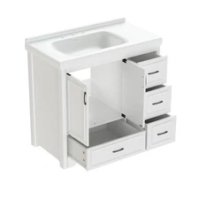 Modern 36'' Bathroom Vanity, Freestanding Sink Cabinet with 2 Soft-Close Doors,