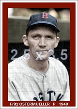 Fritz Ostermueller - 1940 Boston Red Sox - 2.5 x 3.5 custom card (blank back)