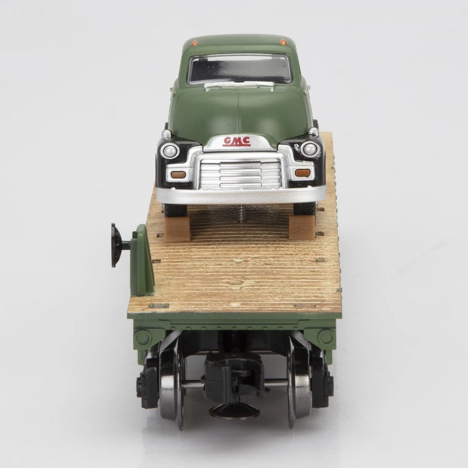 2-Piece 10-1/2" O Gauge U.S. ARMY Flatcars w/ Uncle Sam Tractor & Trailer Set - Image 4 of 4