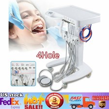 Portable Mobile Dental Delivery Unit System Cart Treatment Compressor 4-Hole USA