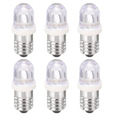 E10 Screw Base LED Bulb, 6pcs DC 4.5-5V Mini Bulbs, Warm White Light, 11.5x28mm