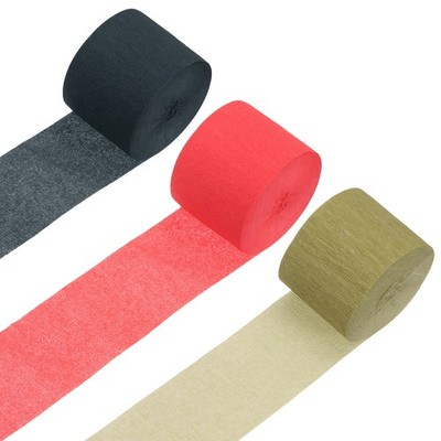 Krepppapierrollen zur Dekoration (schwarz, rot, gold) - 3 Stück