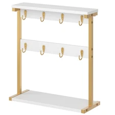 Coffee Mug Holder for Counter, 2 Tier Mug Tree Rack, with 8 Hook and 2 Open S...