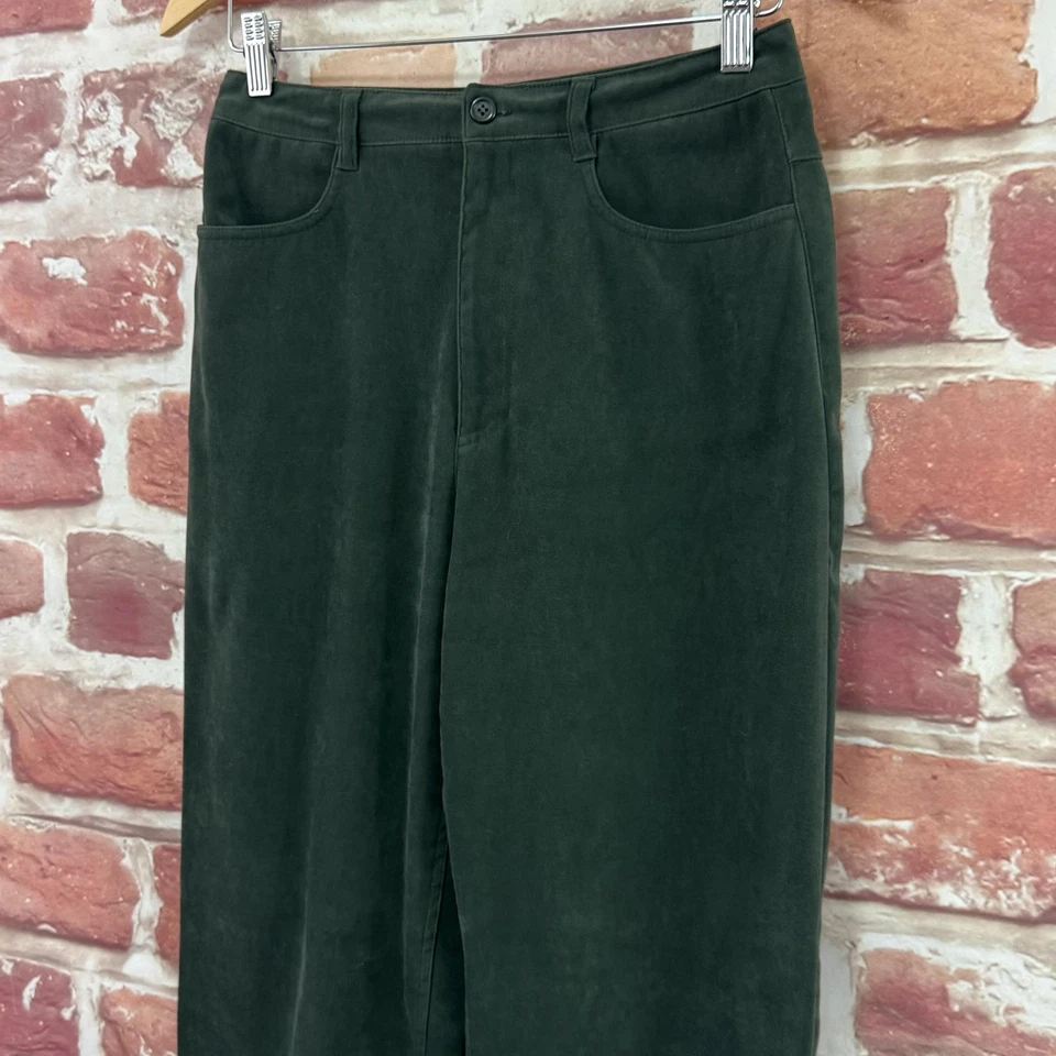 Vintage Talbots Womens Pants 6 Green Faux Suede Straight Leg Stretchy Trousers - Image 4 of 4