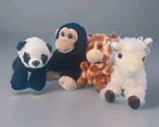 Aurora  Bean Bag Plush Zoo Animals 6 & 8" Panda, Monkey, Llama, Giraffe Toys