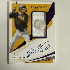 2021 Panini Immaculate Purple 4/8 Jared Oliva #157 RPA Rookie Patch Auto Button