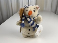 Steiff Animal 670695 Snowman Teddy Bear 20cm Excellent Condition