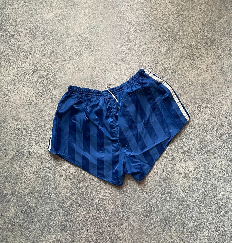 Pantalones Cortos de Fútbol de Colección Adidas Originales Años 80 Nylon Correr Azul Fútbol Talla D7 L Foto 2 de 4
