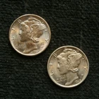 1937 and 1939 Mercury Dime BU Lot of 2 Coins