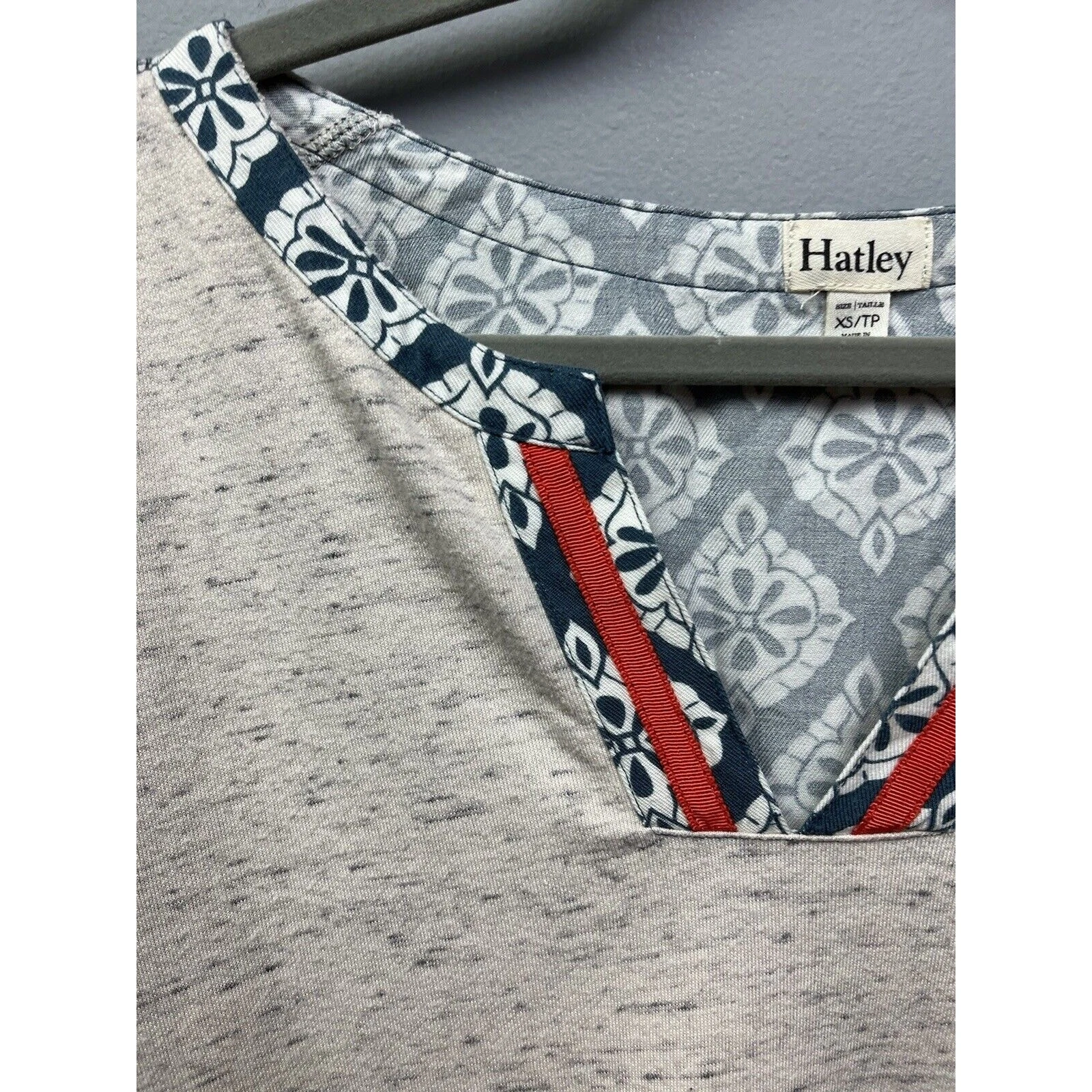 VETEMENTS Hatley abito corto donna taglia XS grigio erica maniche 3 4 scollo V maglia comodo