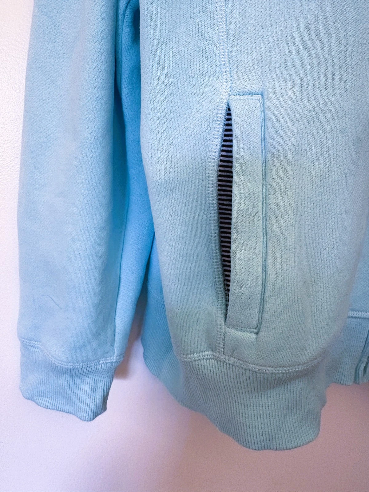 Nautica Men’s Full Zip Fleece Hoodie Blue Drawstring Sweatshirt Size M - product detail image 4
