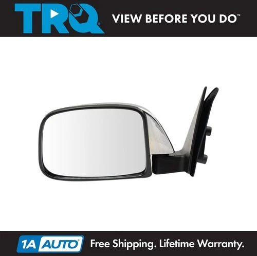 TRQ Left Mirror with Chrome Cover Drivers Side For 89-95 Toyota Pickup TO1320111