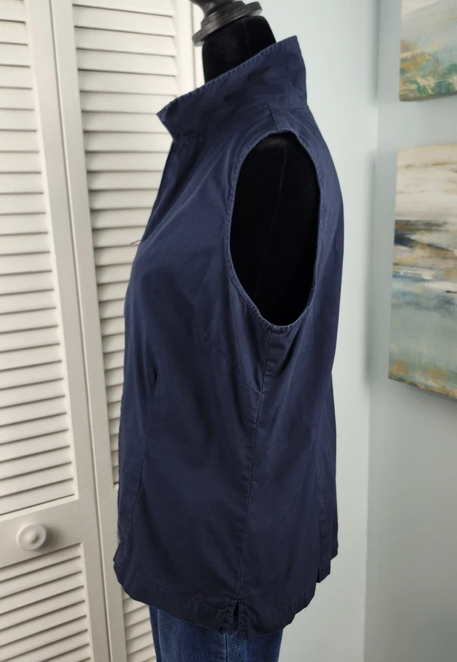 Chaleco Top De Colección Y2K Cherokee Azul Marino Cremallera Talla M Cuello Sin Mangas 100% Algodón Foto 4 de 4