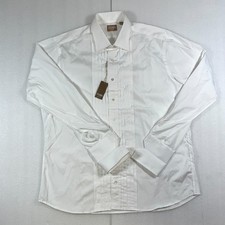 NWT Gitman Bros Dress Shirt Mens 17 35 White Pleated Tuxedo French Cuff USA