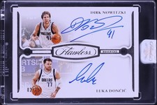 2024 Panini Flawless Dual Dirk Nowitzki and Luka Doncic AUTO /15 #FDI-DAL