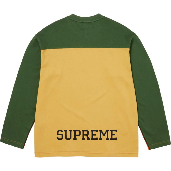 Supreme Split L/S Football Top Orange | eBay