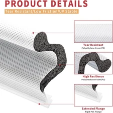 26 Feet Long Reach Door Weather Stripping Door Seal Strip V-Shaped White