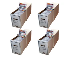 4-pack Short Comic Book Drawer Boxes Comic Storage Box with Dividers Comics Bin