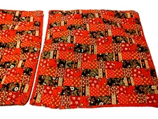 Two Quilted Floral Pillow Covers, Grandma Core, 16x16, Tiebacks