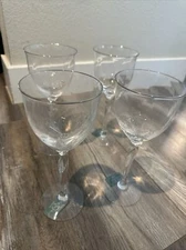 4 Lenox RHYTHM PLATINUM Water Glasses Goblets. Optic Swirl, Expression Shape