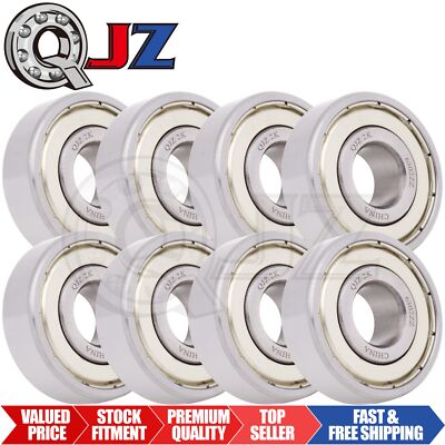 [Qty.8] 6302-ZZ Deep Groove Radial Ball Bearing [15mm Bore x 42mm ID x 13mm W]