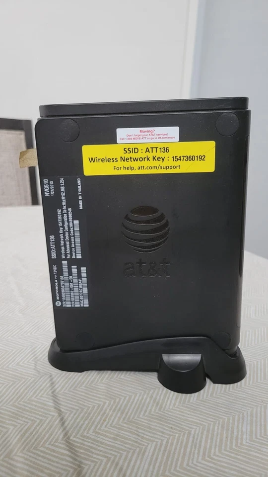 AT&T Motorola NVG510 DSL Modem/Router with WiFi - Image 4 of 4