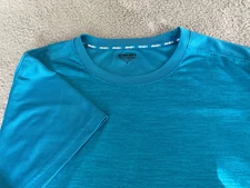 AND1 STOP SWEATING ME Athletic T-Shirt Mens 2XL Blue Short Sleeve 100% Polyester