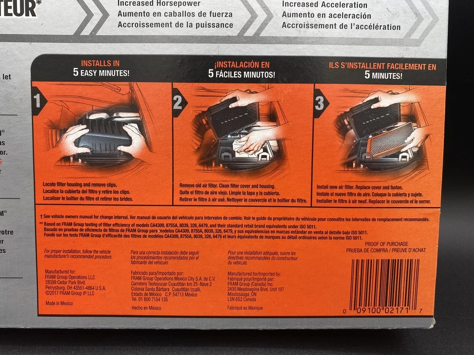 Protector adicional de filtro de aire Fram CA8754 para Select Buick/Chevy/Oldsmobile/Pontiac Foto 3 de 4