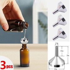 3pz/Set Mini Imbuto per Diffusore Profumi Bottiglia Olio Liquido Fiaschetta Acciaio Inox
