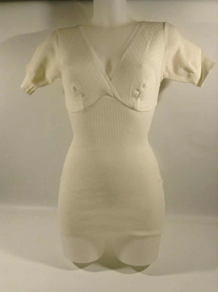 Maglia donna manica corta lana invernale 80% Madiva Cortina con incrocio bianco