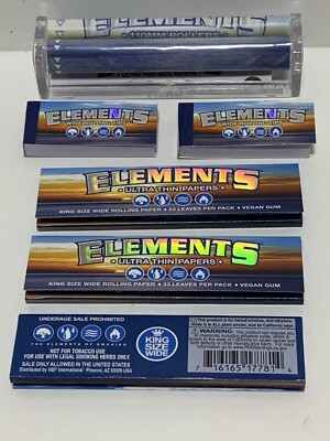 New! ELEMENTS KING SIZE WIDE Rice PAPERS Wide TIPS 110mm Rolling Machine Roller