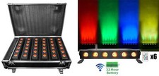 Rockville 6 Battery Powered Rechargeable Strip Lights Wireless DMX Charging Case