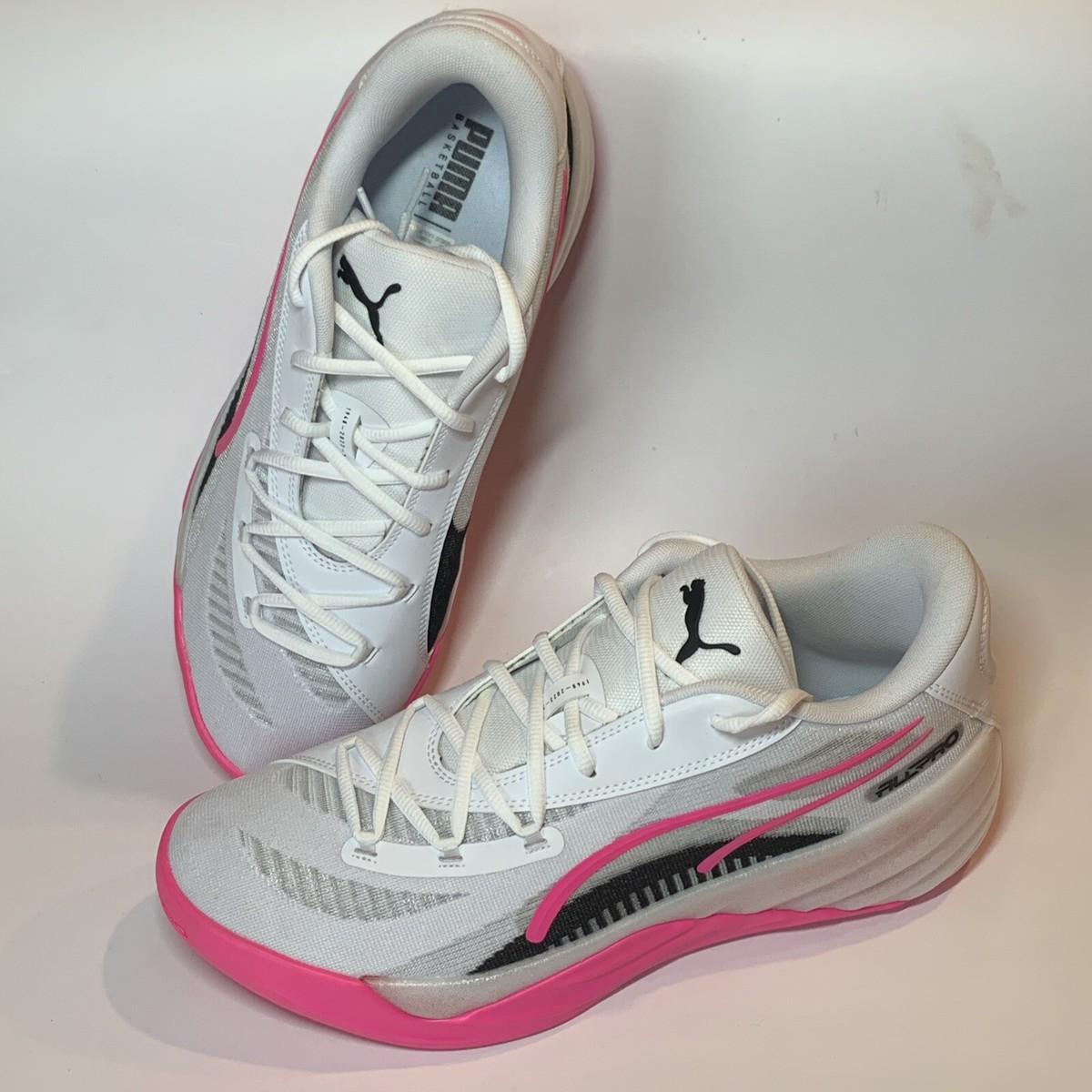 Mens PUMA All Pro NITRO Basketball Shoes Poison Pink/White 