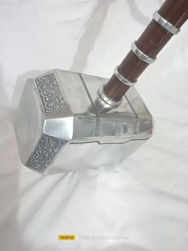 Thor Hammer Metal MCU Thor Mjolnir Cosplay 1/1 Scale Movie Replica with base - Picture 5 of 6