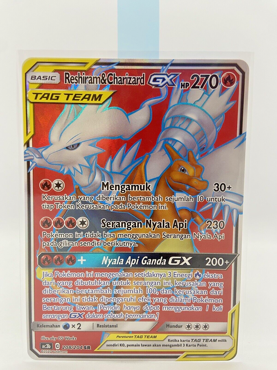 Pokémon TCG Card Indonesia: Reshiram & Charizard GX Tag Team 208