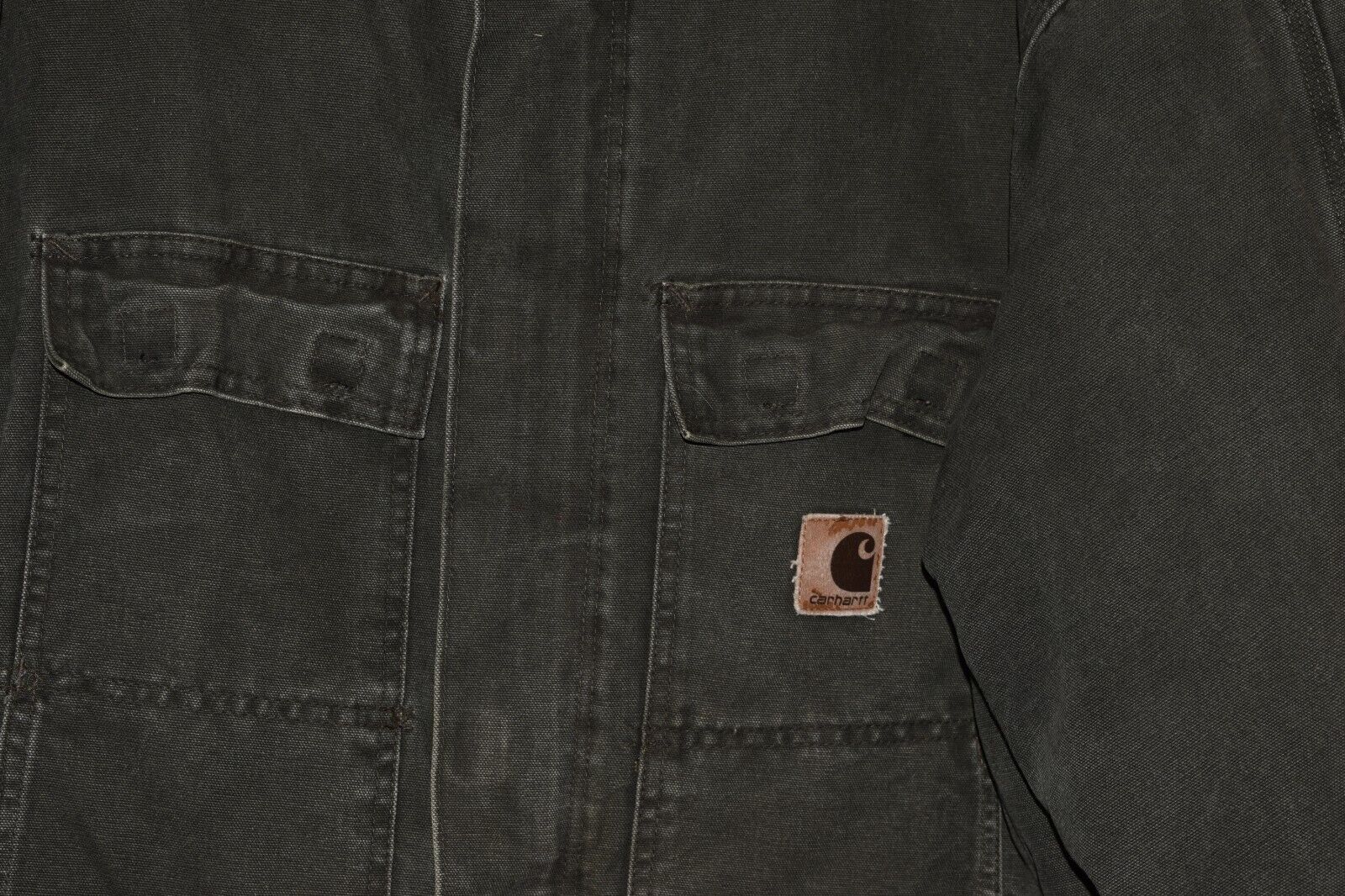 Vintage Carhartt Lined Work Jacket draw string Da… - image 3