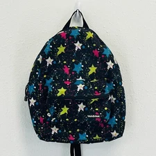 Yak Pak Stars Backpack Black Multicolor Splatters School Book Bag