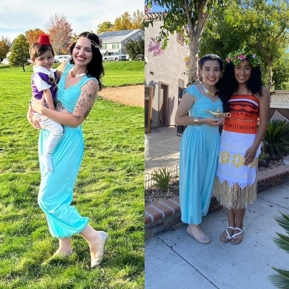 Disfraz de Princesa Jazmín Juegos con disfraces India Danza del Vientre Árabe Mujeres Vestidos elegantes Foto 2 de 4