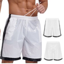 Mens Beach Swimming Trunks Boxer Brief Drawstring Shorts Swimsuit Underwear