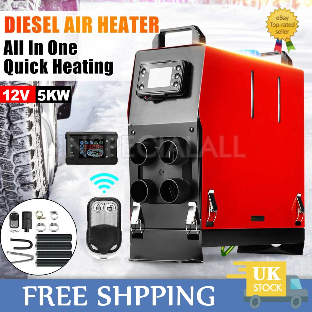 5KW 12V Diesel Air Night Heater LCD Remote for Truck Boats Home Caravan 4  Holes | eBay