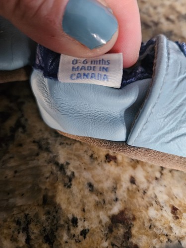 Robeez Blue Leather Baby Booties, Infant Dinosaur Shoes, Size 0-6 Months - Picture 5 of 6